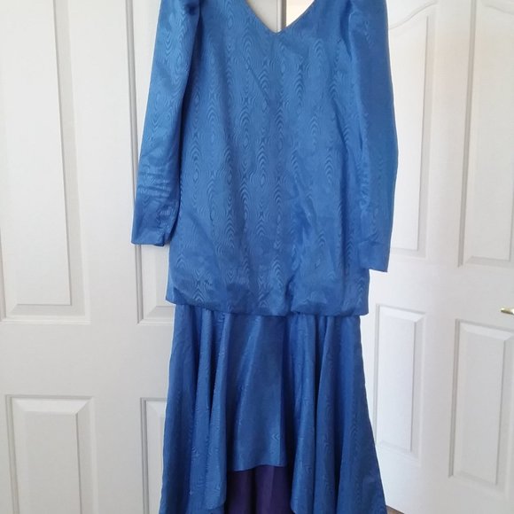 CUSTOM MADE Dresses & Skirts - VINTAGE BLUE BRIDESMAID OR MOTHER OF THE BRIDE SILK GOWN. WORN IN 1985